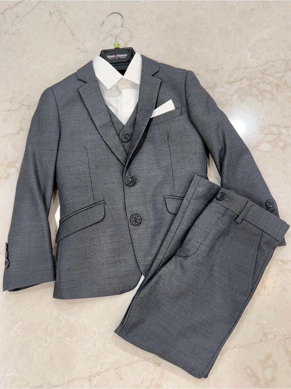 Classic Gray Boys' Three-Piece Suit Size 4
